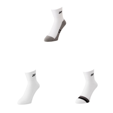 Yonex Sports Socks Quarter 19234 white/grey men's - 3 pairs